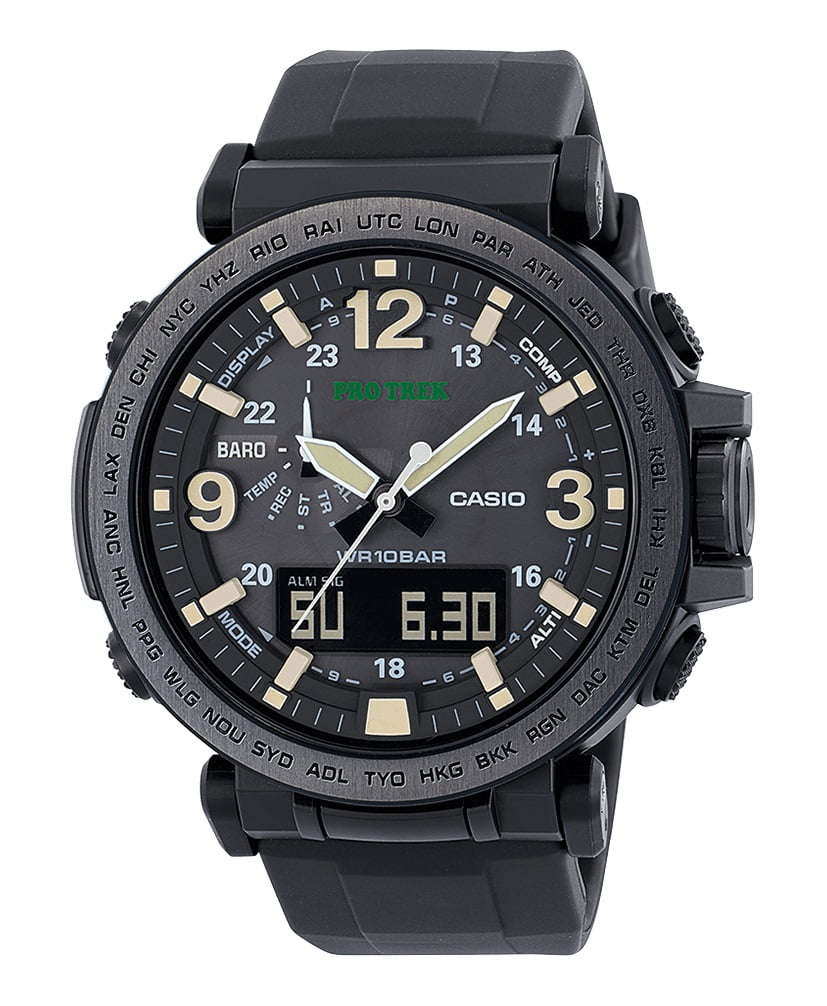 casio men's lcd black resin strap watch