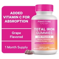 Pink Stork Prenatal Iron Gummies with Vitamin C, Grape Flavor, 60 Count