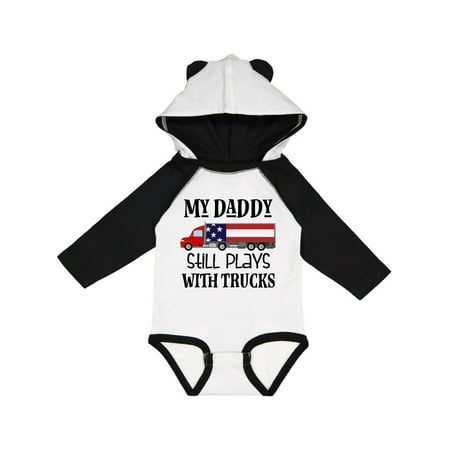 

Inktastic Daddy Plays with Trucks Gift Baby Boy or Baby Girl Long Sleeve Bodysuit