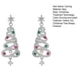 thumbnail image 7 of 1 Pair Women Earrings Christmas Tree Shape Cubic Zirconia Decor Hollow Out Hanging Earrings New Year Party Dangling Earrings Ear Jewelry, 7 of 7