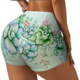 thumbnail image 2 of Vsdgher Succulent print Workout Shorts for Women Seamless Soft Smooth Gym Yoga Scrunch Active Exercise Fitness Shorts, 2 of 8