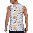 thumbnail image 3 of Easygdp Party Shark Cute Men's Tank Top, Sleeveless Muscle T Shirts, Breathable, Quick-Dry, Loose for Gym, Running, Fitness - Medium, 3 of 9