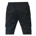 thumbnail image 6 of Outfmvch Cargo Pants For Men Mens Shorts Men'S Summer Casual Solid Shorts Drawstring Pocket Button Shorts Pants Long Johns For Men Black Xl, 6 of 9