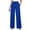 Blue, variant on Women's Summer Solid Color High Waisted Bow Tie Belt Wide Leg Straight Pants, Casual Business Trousers for Office or Weekend, Breathable Lightweight Fabric A L