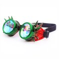 thumbnail image 3 of C.F.GOGGLE Rivet Kaleidoscope Rave Rainbow Crystal Lenses Steampunk Goggles, Black/ Copper/ Brass, 3 of 3