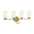 thumbnail image 3 of Warm Brass Four Light Bath Bar from the Woodbury Collection, 3 of 7