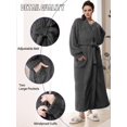 thumbnail image 4 of AMITOFO Long Robes for Women, Soft Fluffy Fleece Bath Robe with Front Pocket, Winter Warm Plush Lapel Women's Robes, Adjustable Belt, 4 of 8