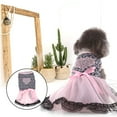 thumbnail image 2 of Vestido de verano con tutú y lazo para gatos y perros, falda de encaje para cachorros adorables, princesa peluda pequeña rosa S, 2 of 8