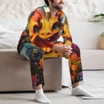 thumbnail image 7 of Kdxio Colorful Flower Chameleon Men’s Pajama Set Pajamas For Men 2 Piece PJ Set with Men Pajama Pants and Long Sleeve T-Shirt Lounge Set-XX-Large, 7 of 7