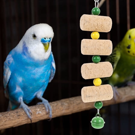 Naler 8 Pcs Natural Wood Bird Parrot Toys with Bells, Swing Chewing ...