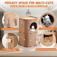 thumbnail image 2 of Inadays Cat House for Indoor Cats, 2-Storey Cozy Felt Cat Bed Cave with Tunnel Hideaway, Large Multi-Cat Condo for Rest & Play, Camel, 2 of 8