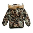 thumbnail image 3 of Povozer Boys Winter Puffer Coat Mid Long Overcoat Toddler Lightweight Puffer Jacket Thickened Windbreaker(Camouflage,4-5Y/XXL), 3 of 5