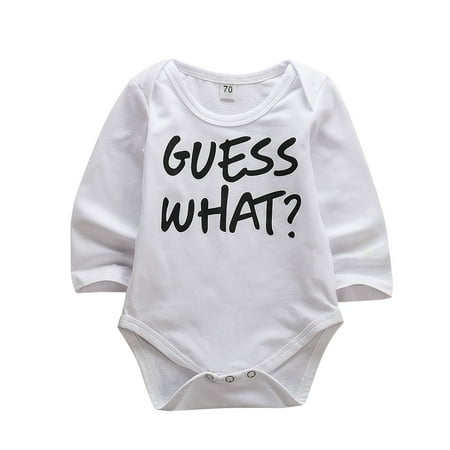 

Douhoow Infant Baby Boys Jumpsuit Short /Long Sleeve Letter Bodysuits Sunsuit Playsuit 0-24M