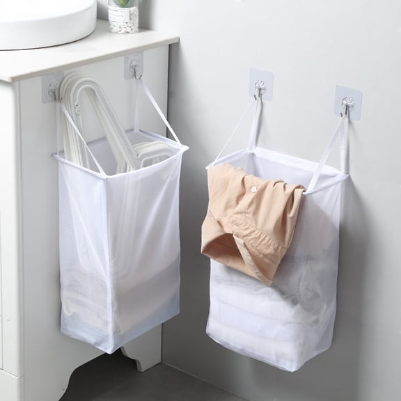 Milisten White Wall-Mounted Hanging Storage Basket Organizer for Bathroom, , Space-Saving, 1 Pc