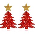 thumbnail image 1 of Pendientes de acrílico con forma de árbol de Navidad, hechos a mano, ligeros y con forma de árbol de Navidad. Joyas para mujeres, niños, adolescentes y festivales. Regalos rojos., 1 of 5