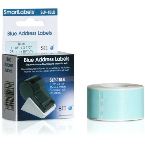 Seiko thermal label blue 130ct address 1" x 3.5"