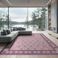 thumbnail image 2 of ODIKA 8'x10' Washable Area Rug Pink Checkered Purple Inspired Boho Charm Bold Checkerboard Grid for Dining Room, Large Office, Lounge, Non-Slip Chair-Friendly Mat, 2 of 7