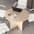 thumbnail image 4 of 42W Round Conference Table with Wooden Base in Natural Elm - Engineered Wood, 4 of 7