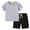 Gray, variant on LLYwey 2 Piece Summer Outfit Sets for Toddler Girls Boys Short Sleeve T-Shirt and Shorts 2 Piece Outfit Clothes Sets, New-40, Black, 2T