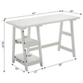 thumbnail image 4 of Scranton & Co Modern Wood Trestle Desk with Shelves in White, 4 of 4