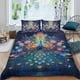 thumbnail image 2 of Pavo Real Conjunto de sábanas temático, trío de piezas, cómodo y amigable con la piel, diseño único, regalo de decoración para el hogar para familiares, amigos y fans,135cm *200cm, 2 of 6