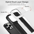 thumbnail image 3 of for iPhone 15 Pro Max Case with Card Holder Heavy Duty Dual Layer Shockproof iPhone 15 Pro Max Wallet Case Hidden Card Slot Slim Phone Case for iPhone 15 Pro Max for Women&Men(White), 3 of 14