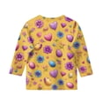 thumbnail image 4 of T-Shirts for Girls Ages 4-12 Easter Bunny & Egg Print 3/4 Sleeve Round Neck Spring 2026 Tops Pink 160, 4 of 5