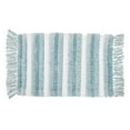 thumbnail image 1 of Microfibre Striped Bath Mat With Fringe Blue 20X32, 1 of 4