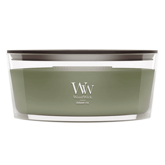 VERDANT FIG Ellipse HearthWick Flame Scented Candle by WoodWick