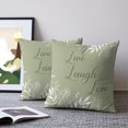 thumbnail image 2 of Pillow Covers 16x16 Set of 2, Sage Green Botanical Throw Pillow Covers Decorative Couch Cushion Cover, Farmhouse Laugh Love Leaves Microfiber Soft Square Pillowcases for Bedroom Living Room Sofa, 2 of 9