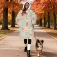 thumbnail image 2 of Wearable Lamb Fleece Blanket Hoodie,Pioneer Flower Floral Print Pattern Oversized Sherpa Blanket Hoodie with Super Pockets,Super Warm Fuzzy Pullover for Women & Men, 2 of 6