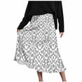 thumbnail image 2 of Women's Summer Midi Skirts Elastic High Waist Flowy Casual Summer Trendy Printed Boho Beach Vacation Skirt, 2 of 7
