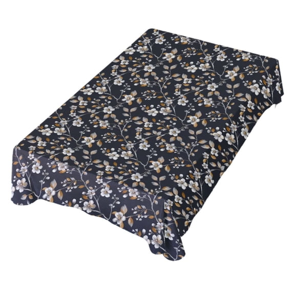 JSTEL Gold & Silver Cherry Blossom Flower Table Cloth Rectangle 60 x 120 Inch Tablecloth Anti Wrinkle Table Cover for Dining Kitchen Parties