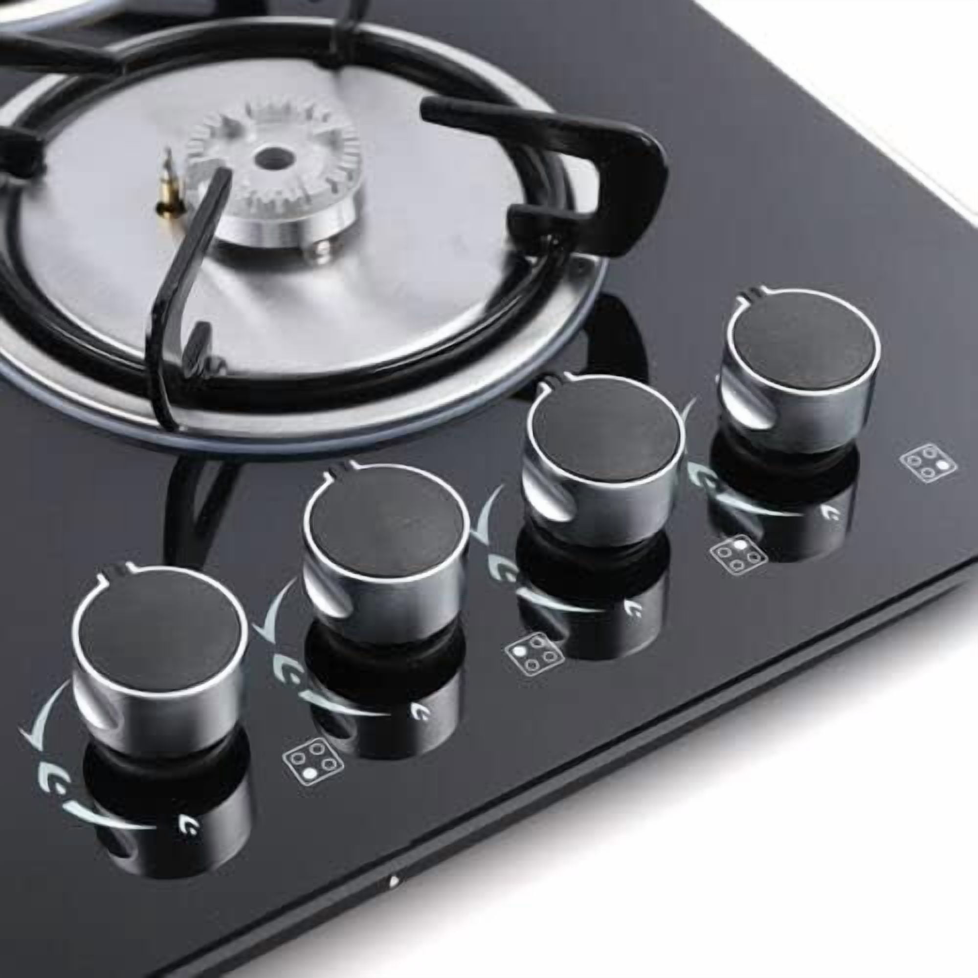 Miumaeov 23” Built-in Gas Cook Cooktop Stove, 4 Burner NG/LPG Gas Hob Cooktop Electronic Ignition High-Power Gas Stove Countertop Tempered Glass