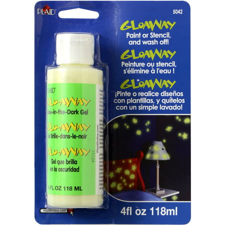 Plaid Glo-Away Removable Glow-in-the-Dark Green Paint, 4 Fl. (Best Glow In The Dark Body Paint)