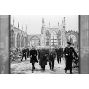 24"x36" Gallery Poster, Winston Churchill at Coventry Cathedral 1941