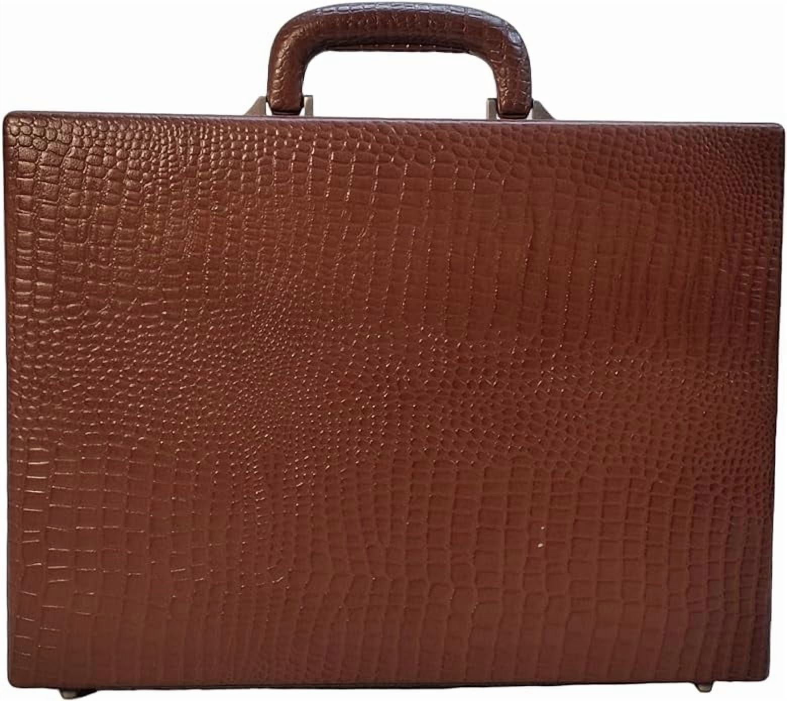LINDSEY STREET Pure Leather Briefcase Executive Handbag for Men's Leather Attache Briefcase 14 Inch Laptop MacBook Carry Case
