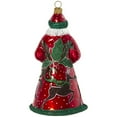 thumbnail image 3 of Glitterazzi Red Green and Silver Reindeer Santa Polish Glass Christmas Ornament, 3 of 4