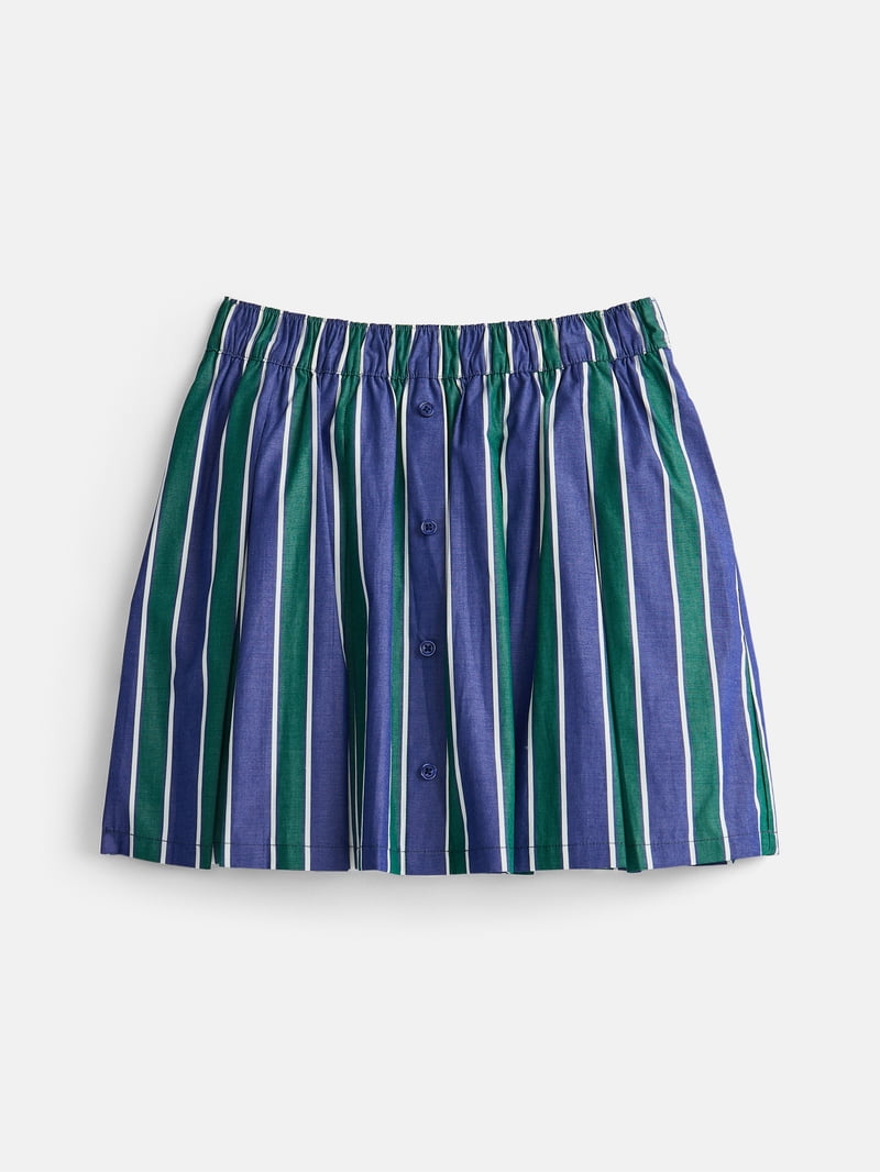 Weekend Academy Striped Button Front Pleated Skort, Sizes 4-18