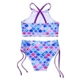thumbnail image 6 of MSemis Little Big Girls Zonal Printed Halter Crop Top with Bottoms Swimsuit, 6 of 6