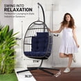 thumbnail image 2 of SereneLife Foldable Egg Chair with Stand – Hanging Rattan Wicker Swing for Indoor Outdoor Use – 350 lbs Capacity, Breathable Cushion & Headrest – Patio, Balcony, Porch, Bedroom Lounge Furniture, 2 of 8