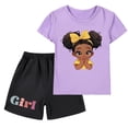 thumbnail image 2 of ATOGUTA Size 2-14 Years Clothes for Girls Short Sleeve Tshirts and Shorts Summer Sets Comfy Kids Clothing Purple, 2 of 3