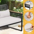 thumbnail image 3 of Dextrus 1 Steel Weather-resistant Outdoor Conversation Sets with Loveseat, Black/Gray, 3 of 5