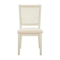 SAFAVIEH Margo Dining Chair, White Washed/Beige, Set of 2 (19.7 in. W x 23 in. D x 36.6 in. H)