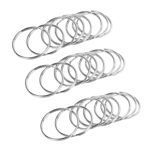 30X Quality 50mm Keyring Split Ring Set Heavy Duty Large Nickel Key Loop Sprung Hoop,30 x Split Rings,nickel