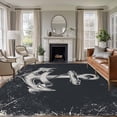 thumbnail image 2 of Summer Nautical Large Area Rugs 8x10 ft Watercolor Ocean Anchor Pattern Retro Black Washable Rug Non Slip Indoor Carpet Absorbent Floor Mat for Living Room Bedroom Dining Room, 2 of 9