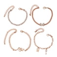 thumbnail image 2 of 4 pulseras para mujer, pulsera con dijes, bonita pulsera de cadena clásica bohemia, joyería para fiesta de disfraces de Acción de Gracias, boda de, 2 of 9