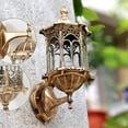 thumbnail image 6 of Retro Outdoor Wall Light, Antique Copper Aluminum Lantern Wall Sconce with Glass Shade, IP44 Waterproof, Fits E27 Bulbs, Porch Garden Lighting Fixture, 6 of 12