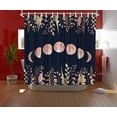 thumbnail image 2 of Moon Shower Curtain Witchy Space Moon Phase Curtains Magic Cottagecore Bathroom Decor Black and Blush Zodiac Fabric Curtains with Hooks 72"X72"Inches, 2 of 6