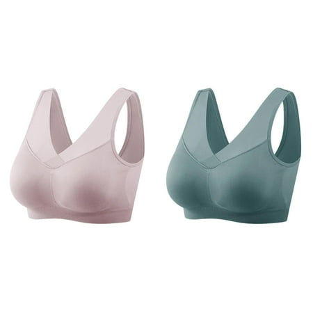 2-Pack Women s Comfortable And Thin Summer Bra Beautiful Back Tank Top No Steel Ring Bra Womens Bras Push up Front Closure Bra Packs for Women Women Bras plus Size Sports Strapless Front Buckle